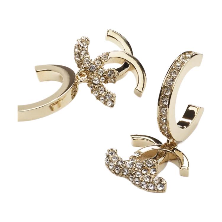 (Women) Chanel Classic Double C Logo Metal Earrings for Women - Gold AB9453-B09560-NL010 圖 3