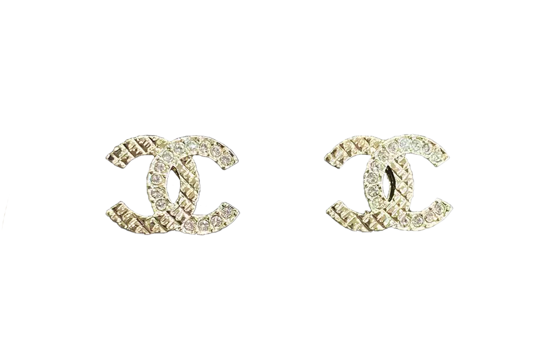 (Women) CHANEL Classic Double C Logo Rhinestone Metal Earrings for Women - Gold. ABB974-B14688-NS658 圖 2