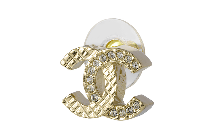 (Women) CHANEL Classic Double C Logo Rhinestone Metal Earrings for Women - Gold. ABB974-B14688-NS658 圖 5