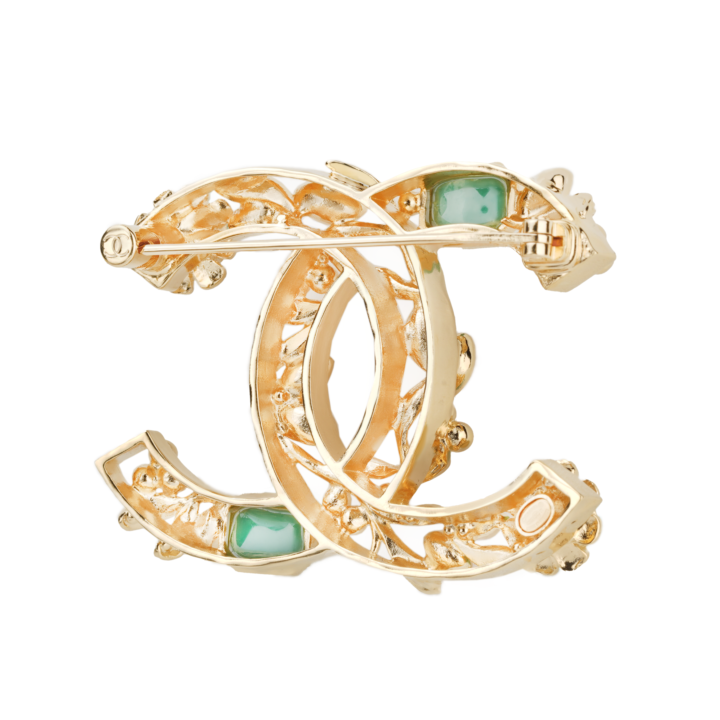 Lookbook (Women) CHANEL Classic Double C Pearl Embellished Metal Brooch Gold for Women. AB9630-B09609-NL141