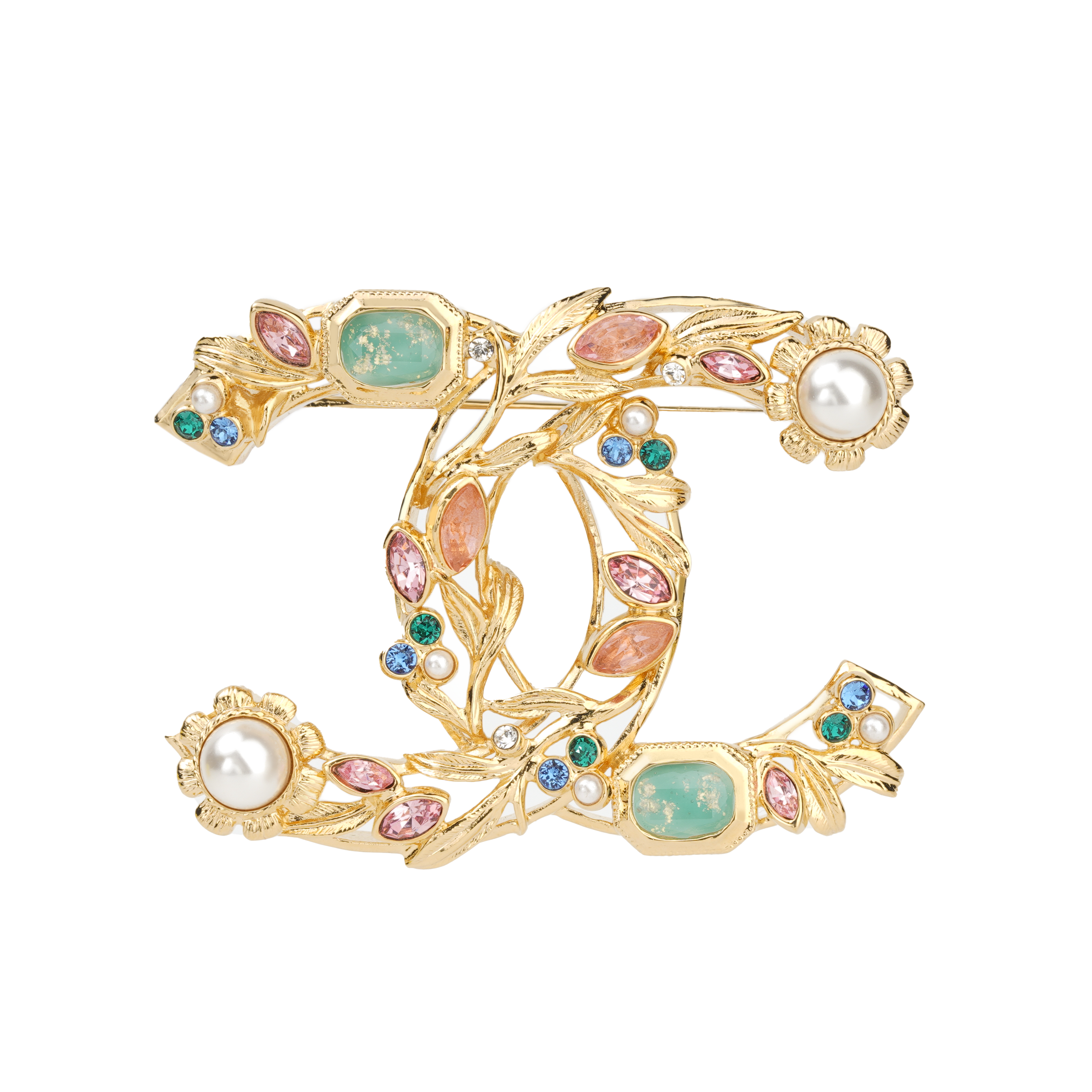 Shop (Women) CHANEL Classic Double C Pearl Embellished Metal Brooch Gold for Women. AB9630-B09609-NL141