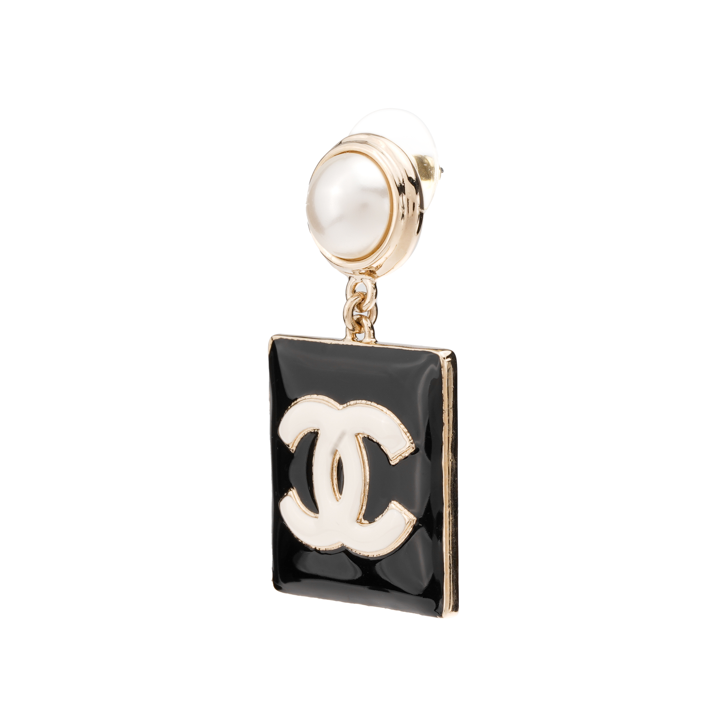 (Women) CHANEL Classic Double C Pearl Metal Earrings  Black. AB8677-B08504-NJ108 圖 3