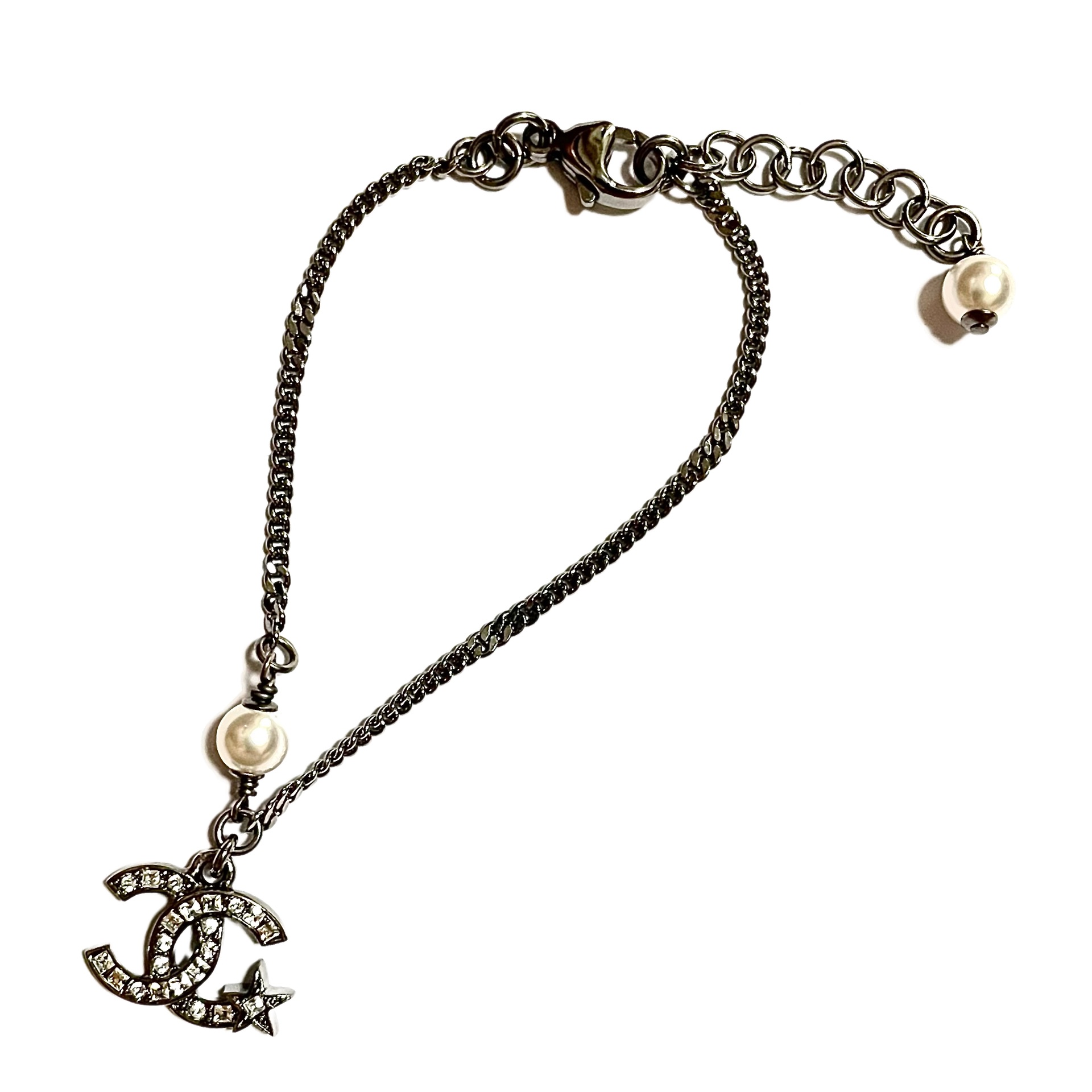 Order (W) CHANEL Gelang Wanita Double C Mutiara Berlian Imitasi Bintang Klasik. AB6189B05632NC448