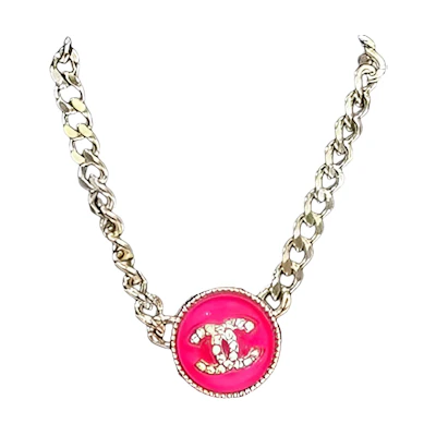(Women) CHANEL Classic Double C Rhinestone Necklace Pink/Gold Women Accessories AB7802-B07472-NG632