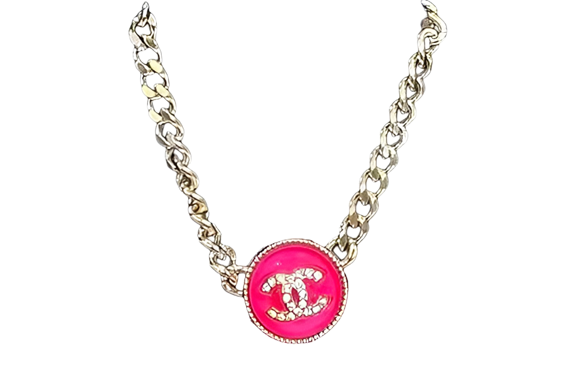 (Women) CHANEL Classic Double C Rhinestone Necklace Pink/Gold Women Accessories AB7802-B07472-NG632 圖 2