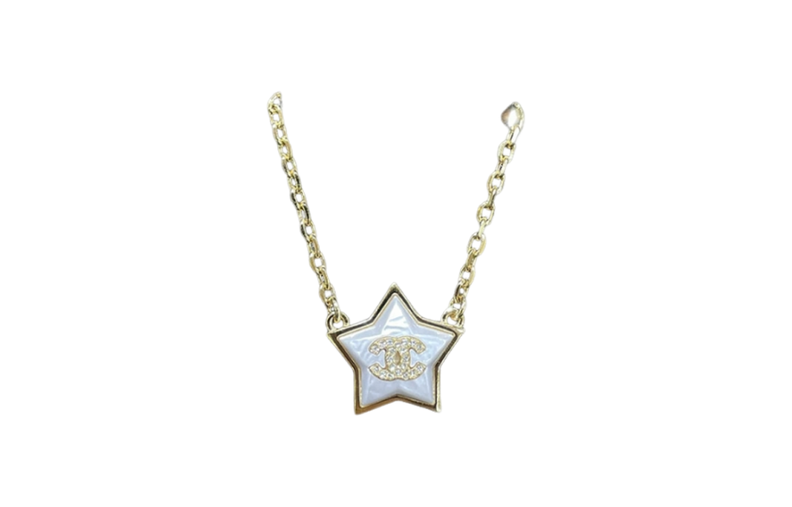 (Women) CHANEL Classic Double C Shining White Pendant Necklace Gold  Accessory ABC405-B15459-NU624 圖 2