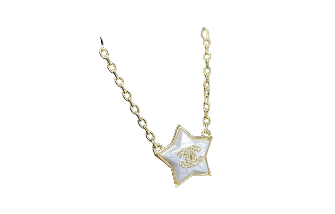 (Women) CHANEL Classic Double C Shining White Pendant Necklace Gold  Accessory ABC405-B15459-NU624 圖 3
