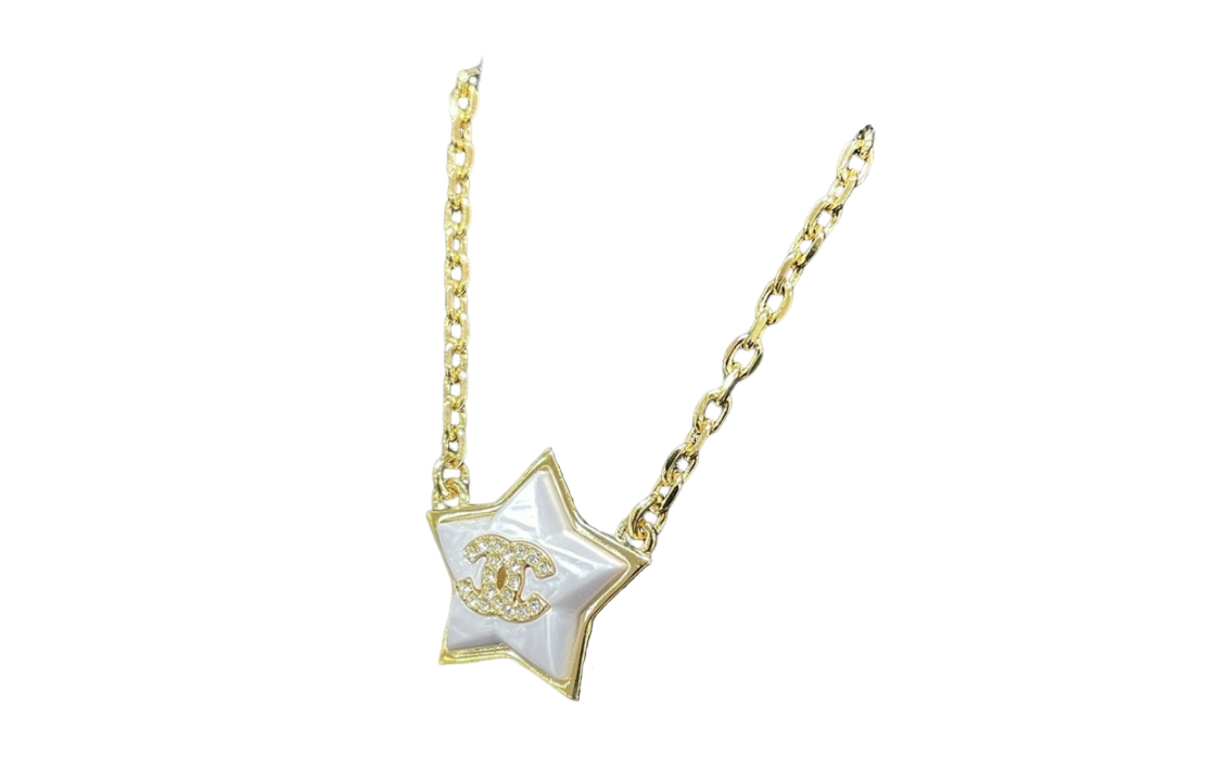 (Women) CHANEL Classic Double C Shining White Pendant Necklace Gold  Accessory ABC405-B15459-NU624 圖 4