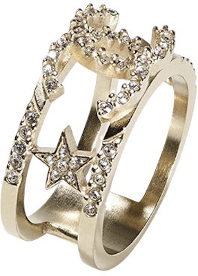 (W) CHANEL Cincin Double C Bintang Rhinestone Emas Klasik. AB8075-B07810-NH432 Shop (W) CHANEL Cincin Double C Bintang Rhinestone Emas Klasik. AB8075-B07810-NH432