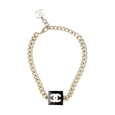 (Women) Chanel Classic Large Logo Necklace Black/Gold AB8669-B08502-NI910