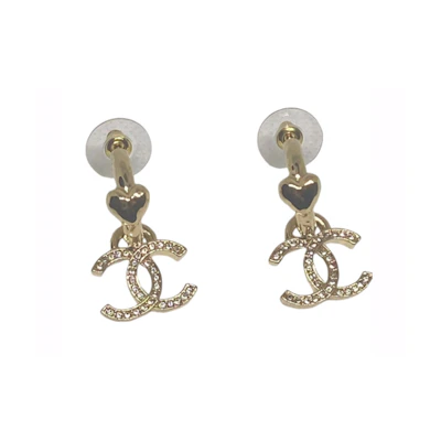 (Women) CHANEL Classic Letter Logo Earrings Gold Jewelry. ABA270B10486N007