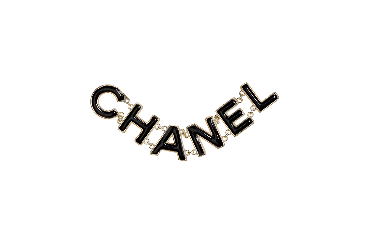 (Women) CHANEL Classic Letter Logo Metal Brooch Women Black. AB8720-B08502-NI912