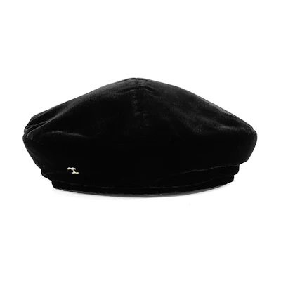 (Women) CHANEL Classic Logo Embroidered Velvet Beret Hat Women’s Black AA7719-B06167-94305