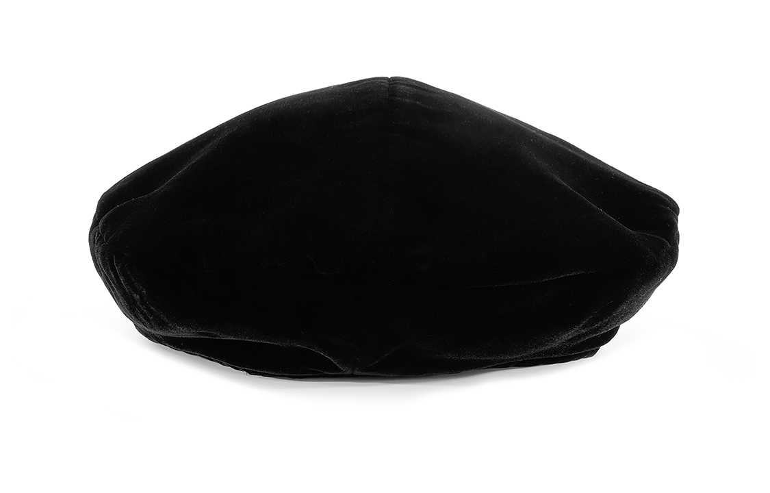 Shop (W) 香奈儿经典Logo刺绣天鹅绒贝雷帽女性黑色 AA7719-B06167-94305