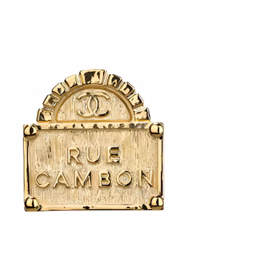 (Women) CHANEL Classic Logo Metal Frame Brooch Gold Women AB8652-B08481-NI873