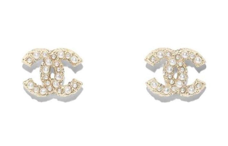 (Women) CHANEL Classic Logo Pearl Resin Gold Diamond  Earrings - Gold. A64766Y09530 圖 2