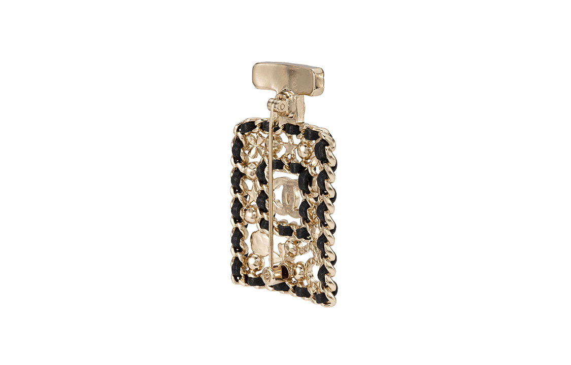 (Women) CHANEL Classic Perfume Bottle Gold Rhinestone Brooch for Women. AB4701B04013N8553 圖 4