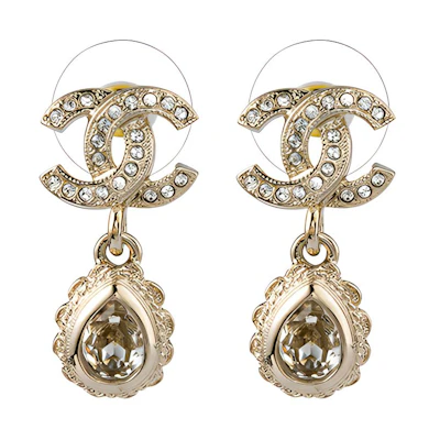(Women) CHANEL Classic Teardrop Shape Double C Earrings Women Gold AB9640-B09637-NL140