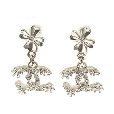 (Women) CHANEL Clover Earrings Silver ABA434B10536NN147