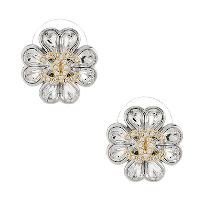 (Women) CHANEL Clover Logo Silver Stud Earrings for Women. ABA910B10902N0032