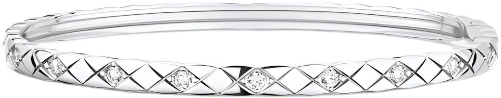 (Women) CHANEL Coco Crush 18K White Gold Bracelet Silver. J12328 (Women) CHANEL Coco Crush 18K White Gold Bracelet Silver. J12328