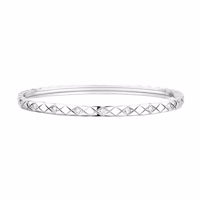 (Women) CHANEL Coco Crush 18K White Gold Bracelet Silver. J12328
