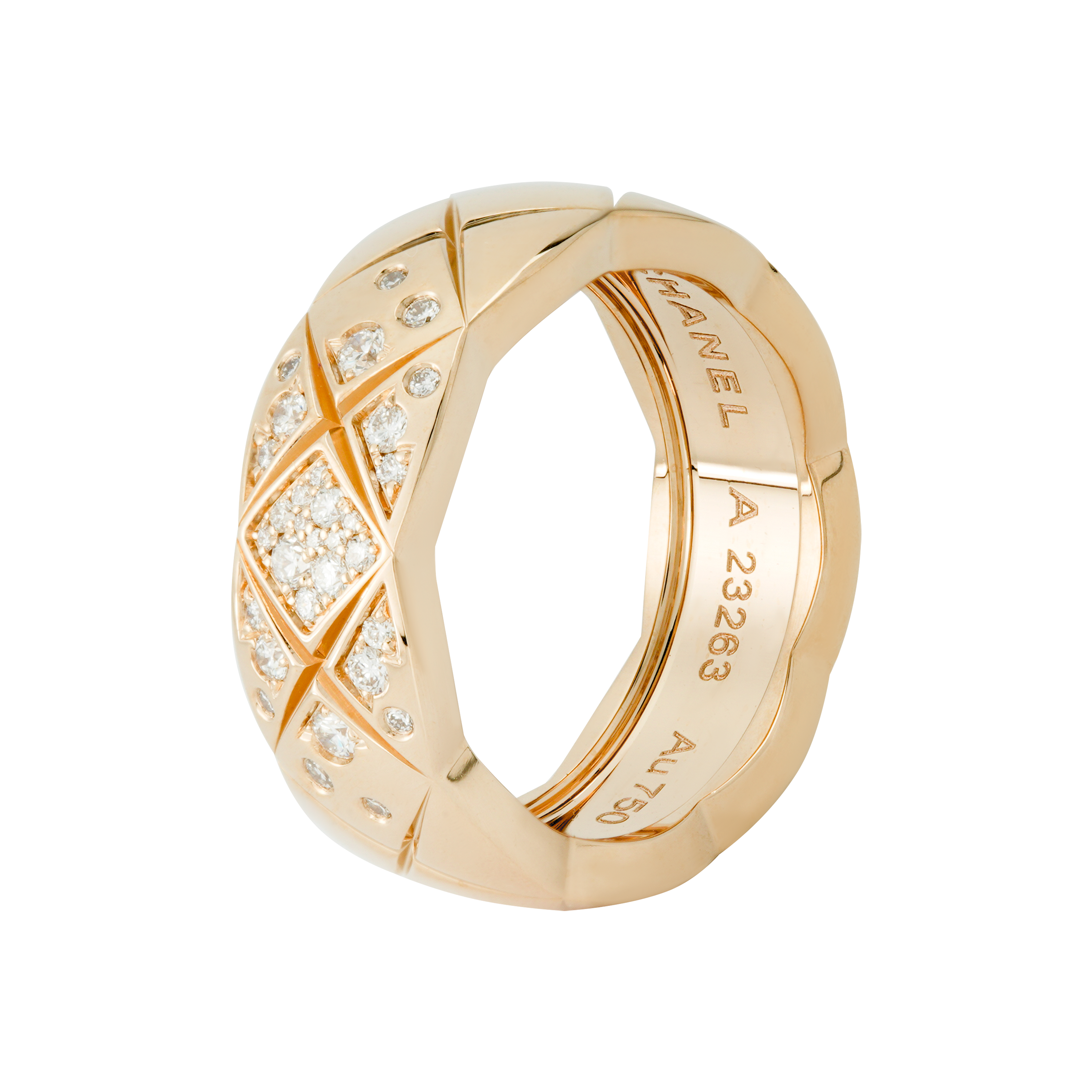 Shop (W) 香奈儿Coco Crush 18K金钻石珠光米色宽戒指女士款. J11101