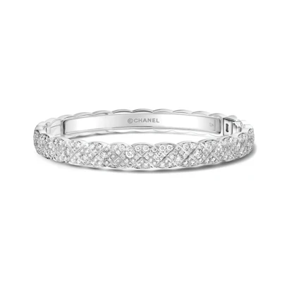 (Women) CHANEL Coco Crush Full Diamond 18K White Gold Bracelet for Women. J11903