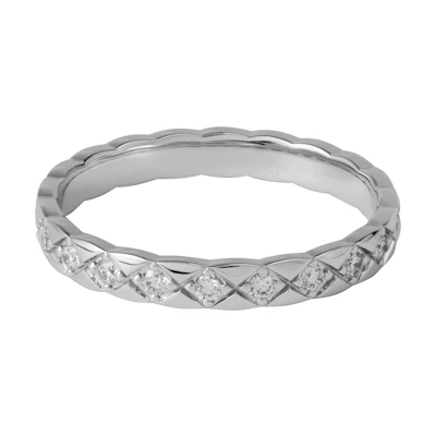 (Women) CHANEL Coco Crush Mini Diamond Bezel Beige White 18K Gold Ring J11871