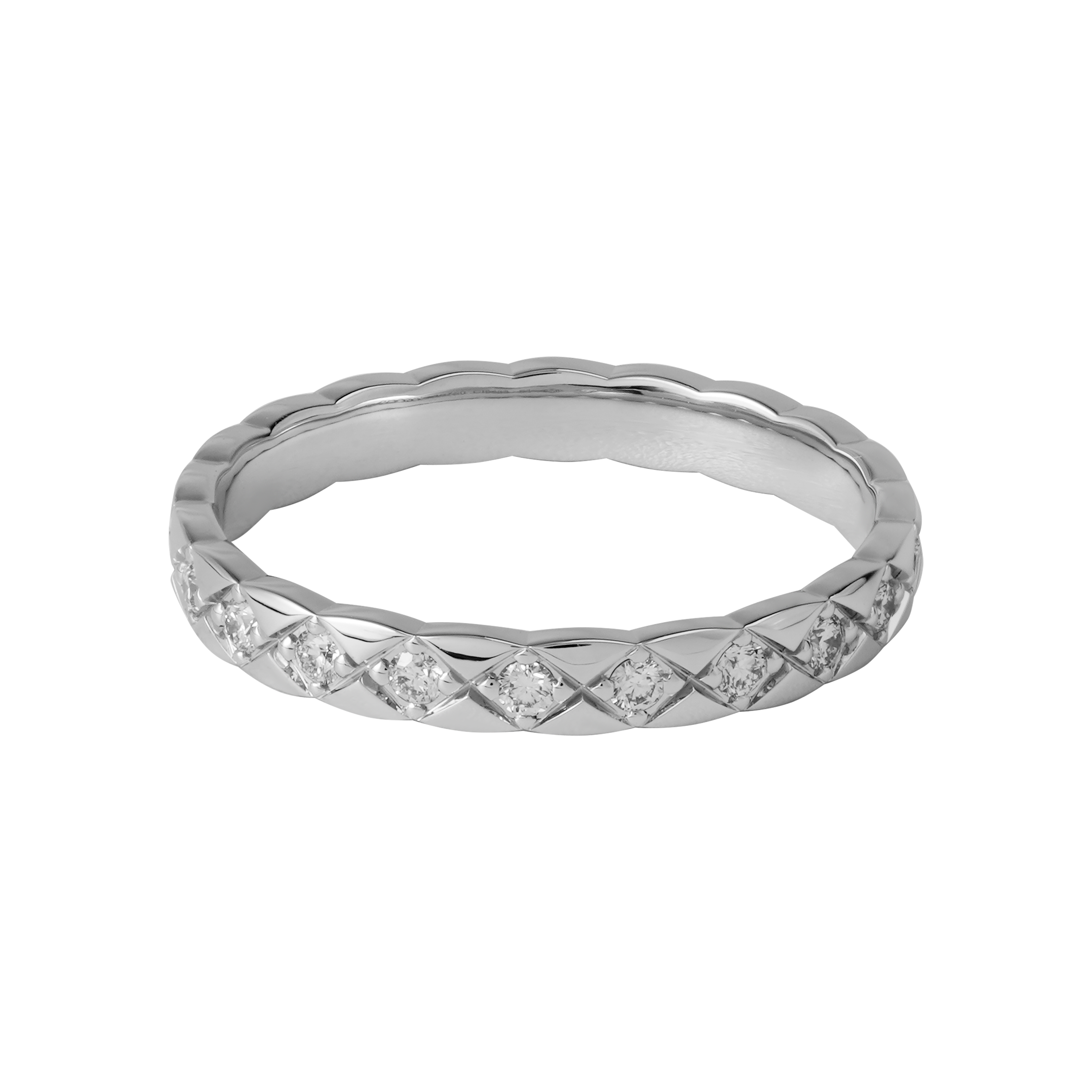 Order (W) Anillo CHANEL Coco Crush Mini Bisel Diamante Oro 18K Beige Blanco. J11871