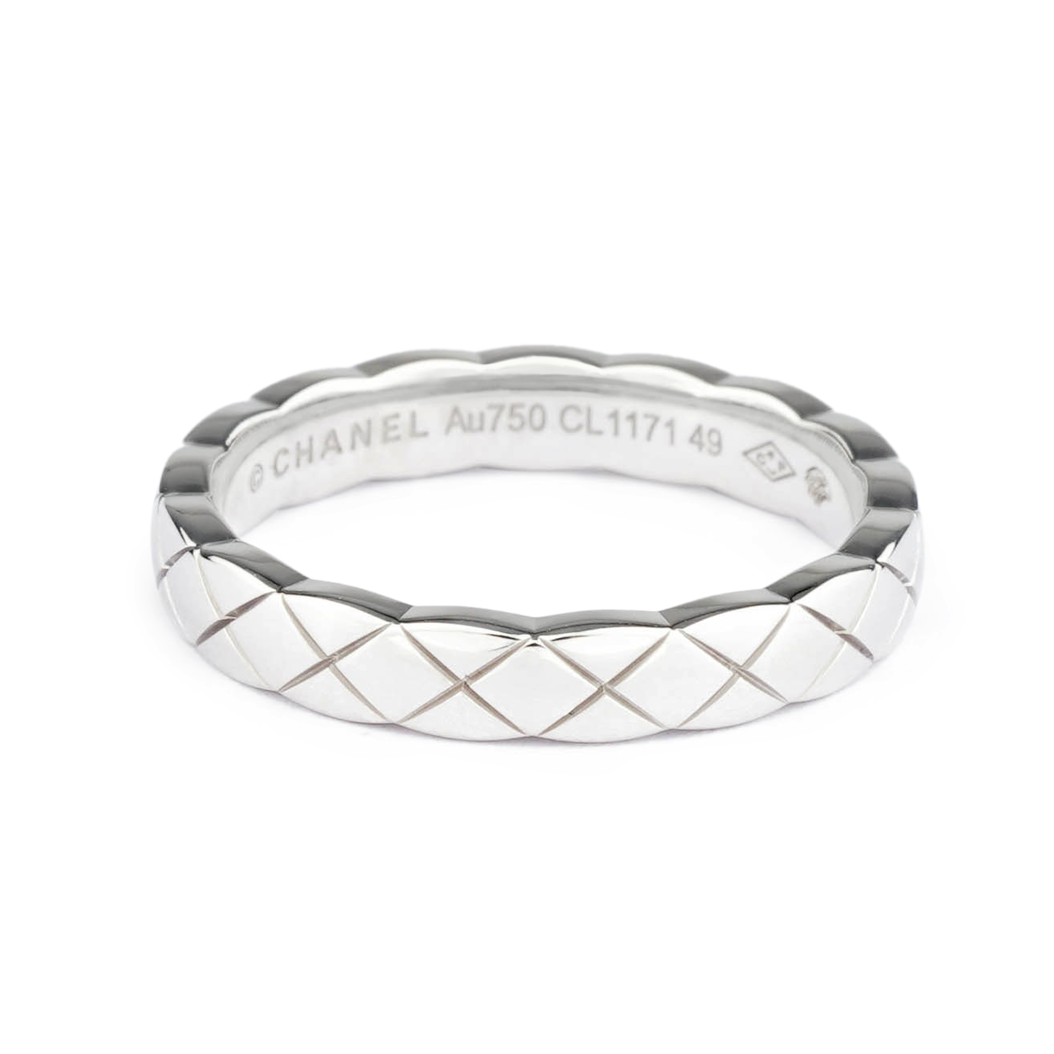 Shop (W) 香奈儿CoCo Crush 18K白金窄款银色女士戒指 J11793