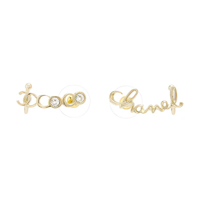 (Women) CHANEL Coco Letter Stud Earrings Gold 22P AB7658-B07768-NH126