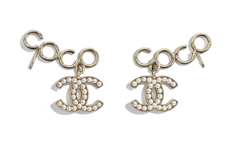 (Women) CHANEL Coco Logo Gold Clip-On Earrings in Gold and White Pearl for Women AB5713-B04917-NB218 圖 2