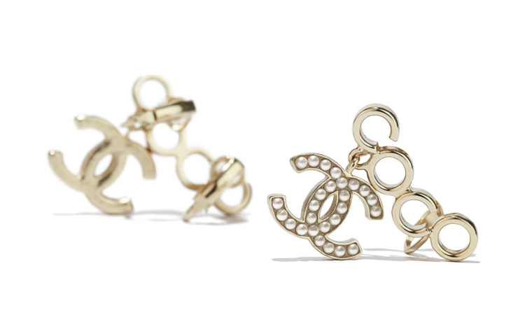 (Women) CHANEL Coco Logo Gold Clip-On Earrings in Gold and White Pearl for Women AB5713-B04917-NB218 圖 3