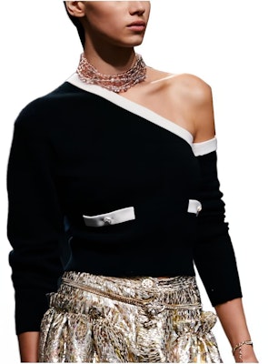 (Women) CHANEL Color-Block Knit Pullover Sweater for Women - Black P74982-K10747-NN945 Buy (Women) CHANEL Color-Block Knit Pullover Sweater for Women - Black P74982-K10747-NN945