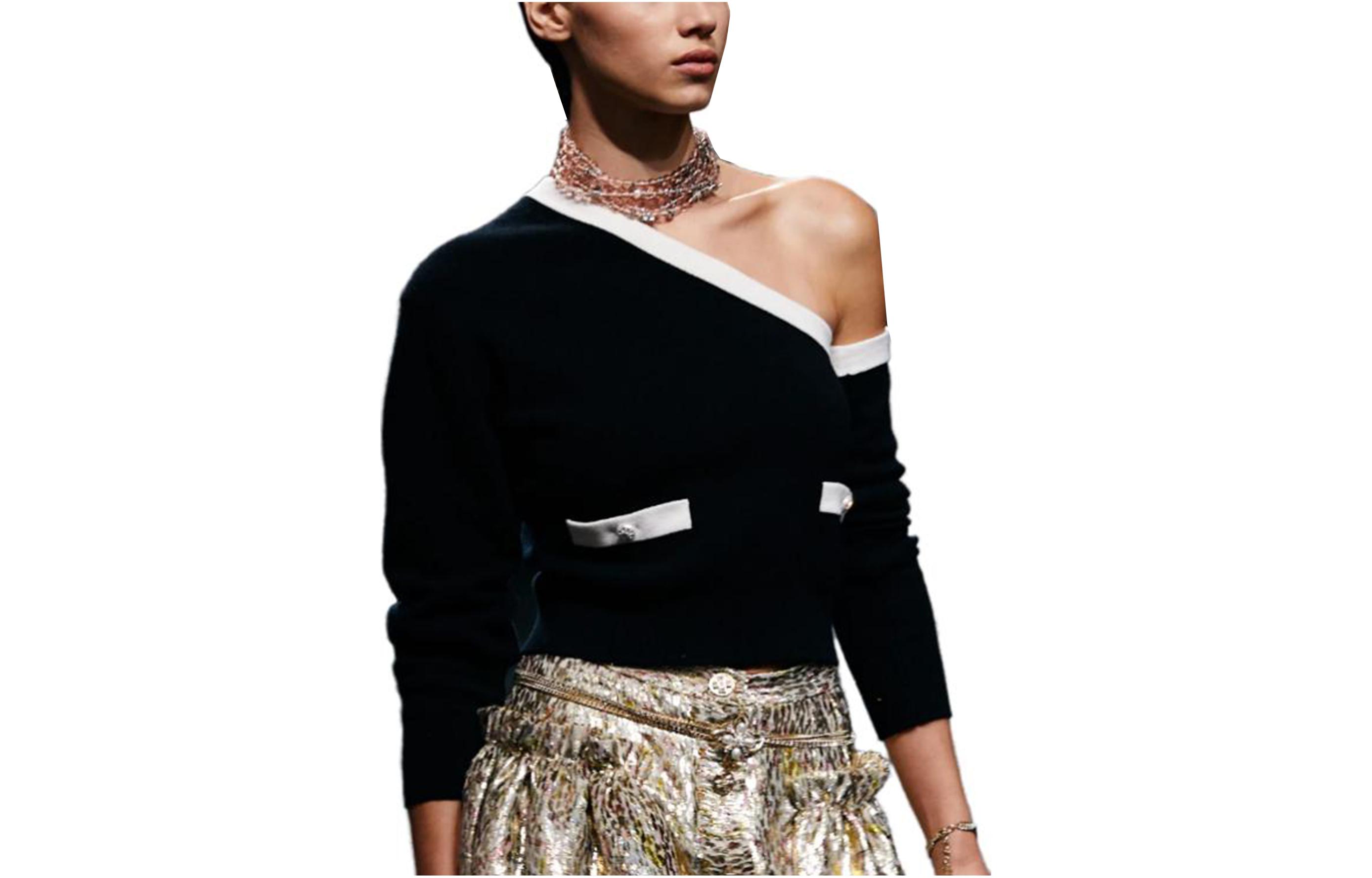 Order (W) Jersey de punto a bloques de color CHANEL para mujer - Negro. P74982-K10747-NN945