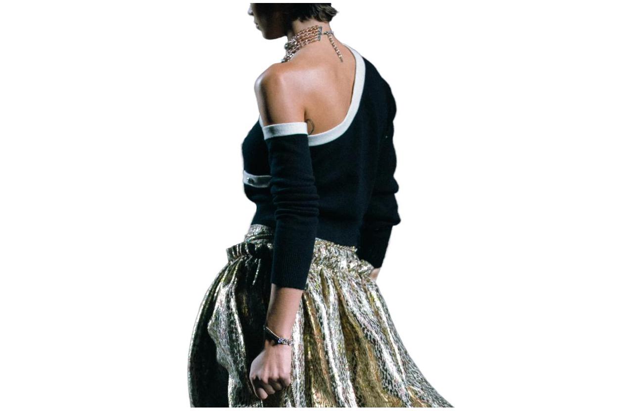 Lookbook (W) Jersey de punto a bloques de color CHANEL para mujer - Negro. P74982-K10747-NN945