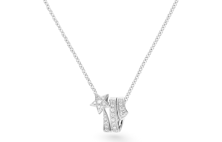 (Women) CHANEL Comet 18K White Gold Diamond Necklace for Women J10813 圖 2