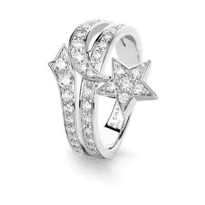 (Women) CHANEL Comete Meteor 18K White Gold Full Diamond Ring J10812