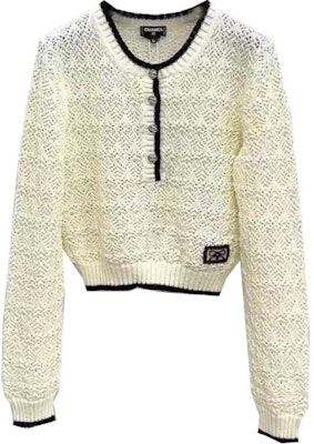 (Women) CHANEL Contrast Trim Beige Knit Long Sleeve Casual Sweater Women. P76860-K11068-NV821 Order (Women) CHANEL Contrast Trim Beige Knit Long Sleeve Casual Sweater Women. P76860-K11068-NV821