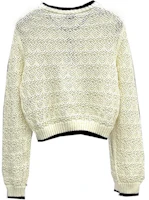 Lookbook (Women) CHANEL Contrast Trim Beige Knit Long Sleeve Casual Sweater Women. P76860-K11068-NV821