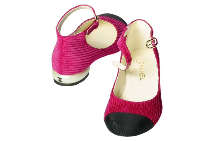 Shop (W) Chanel Velours Côtelé Rose Pêche ''Fashion Mary Jane'' G39281-Y56052-K4923