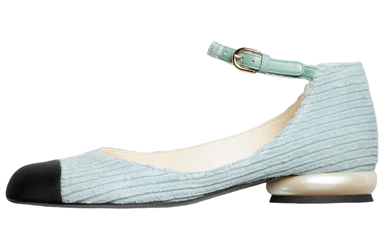 Buy (W) 香奈儿灯芯绒玛丽珍鞋'浅蓝色' G39281-Y56053-K4925