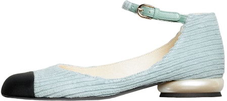 (Women) Chanel Corduroy Mary Jane 'Light Blue' G39281-Y56053-K4925 (Women) Chanel Corduroy Mary Jane 'Light Blue' G39281-Y56053-K4925