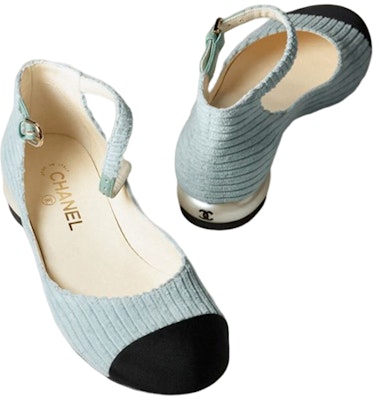 (Women) Chanel Corduroy Mary Jane 'Light Blue' G39281-Y56053-K4925 Lookbook (Women) Chanel Corduroy Mary Jane 'Light Blue' G39281-Y56053-K4925