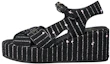 Buy (W) Chanel Baumwoll-Canvas ''Fantasy Tweed Logo'' Sandalen 7cm ''Schwarz'' G39918-X56948-K5784