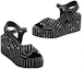 Shop (W) Chanel Baumwoll-Canvas ''Fantasy Tweed Logo'' Sandalen 7cm ''Schwarz'' G39918-X56948-K5784