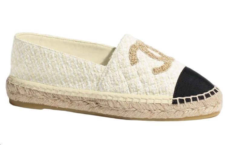 (W) Chanel Cotton Tweed 'Logo Espadrille - Light Yellow' 圖 2