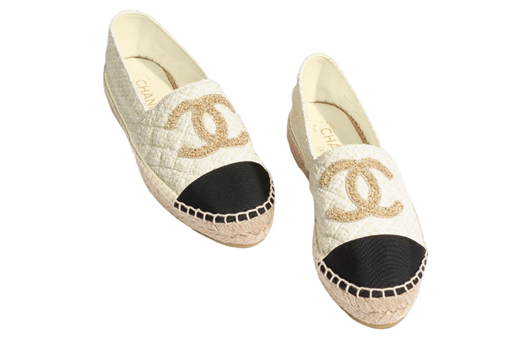 (W) Chanel Cotton Tweed 'Logo Espadrille - Light Yellow' 圖 3