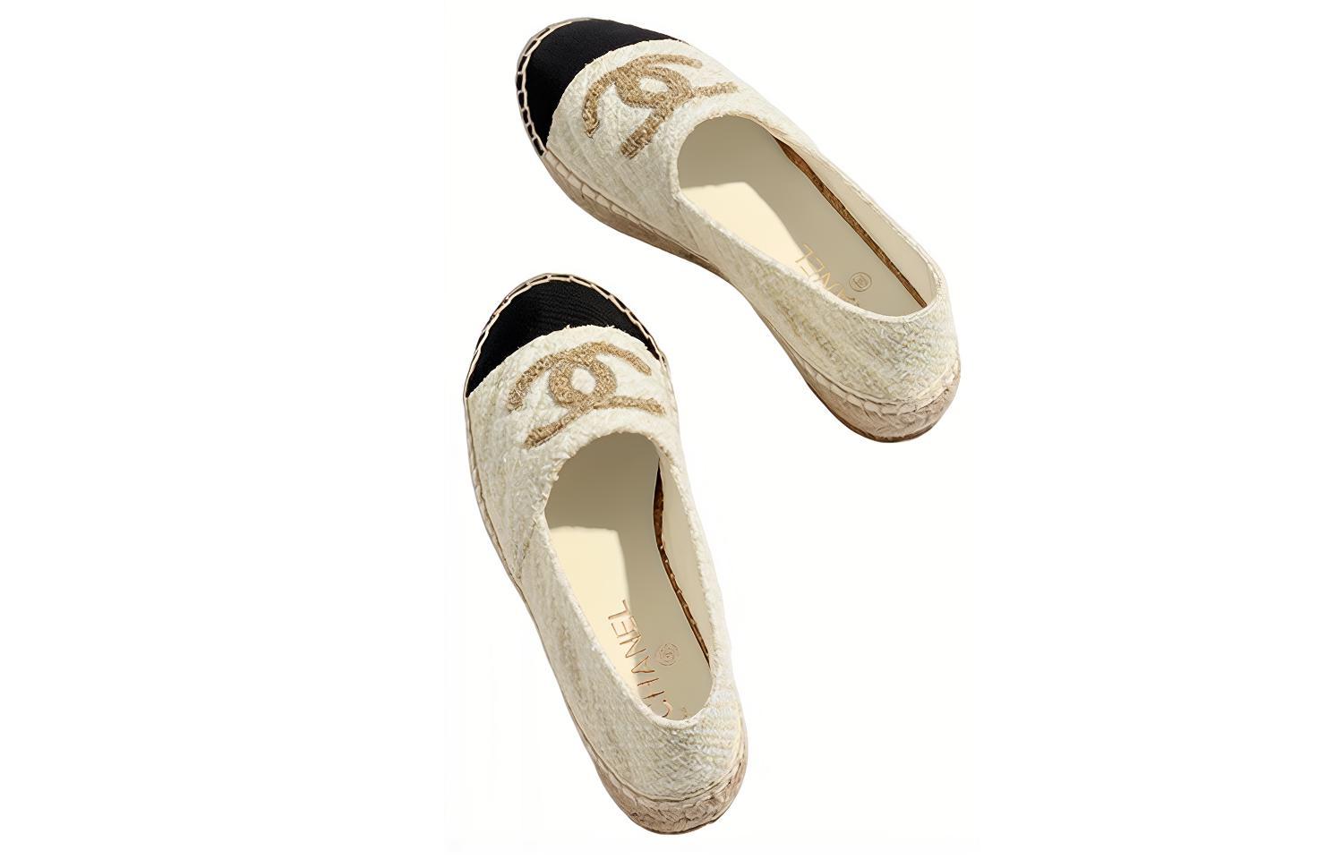 (W) Chanel Cotton Tweed 'Logo Espadrille - Light Yellow' 圖 4